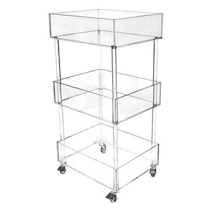 3-Tier Crystal Clear Rolling Cart